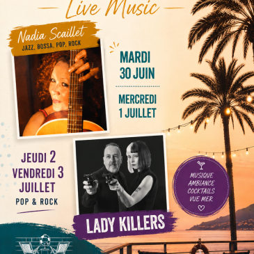 Rendez-vous à partir du mardi 30 juin 2026, le soir sur la terrasse du restaurant du Domaine du Loup pour les soirée LIVE MUSIC. Cette semaine du mardi au vendredi.